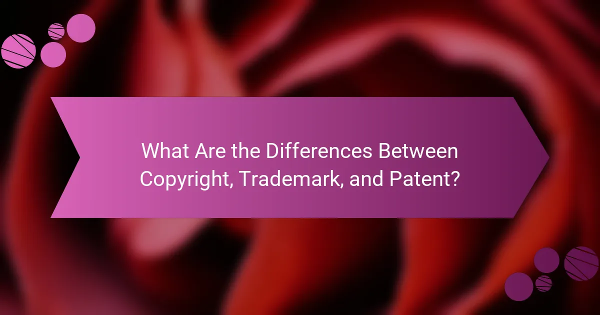 What Are the Differences Between Copyright, Trademark, and Patent?