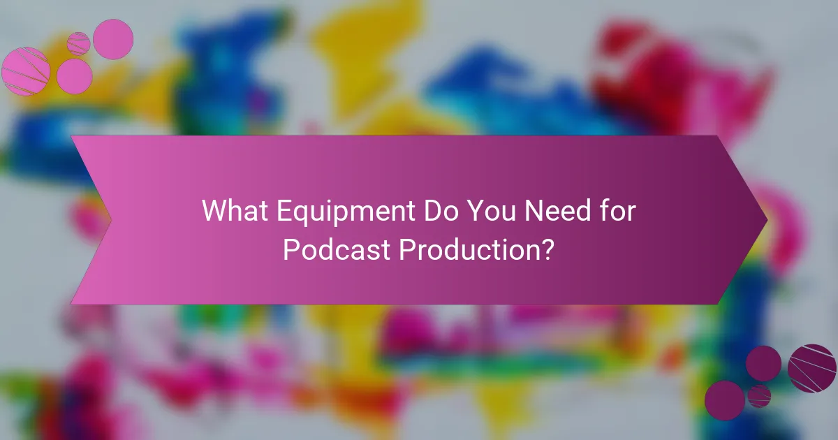 What Equipment Do You Need for Podcast Production?