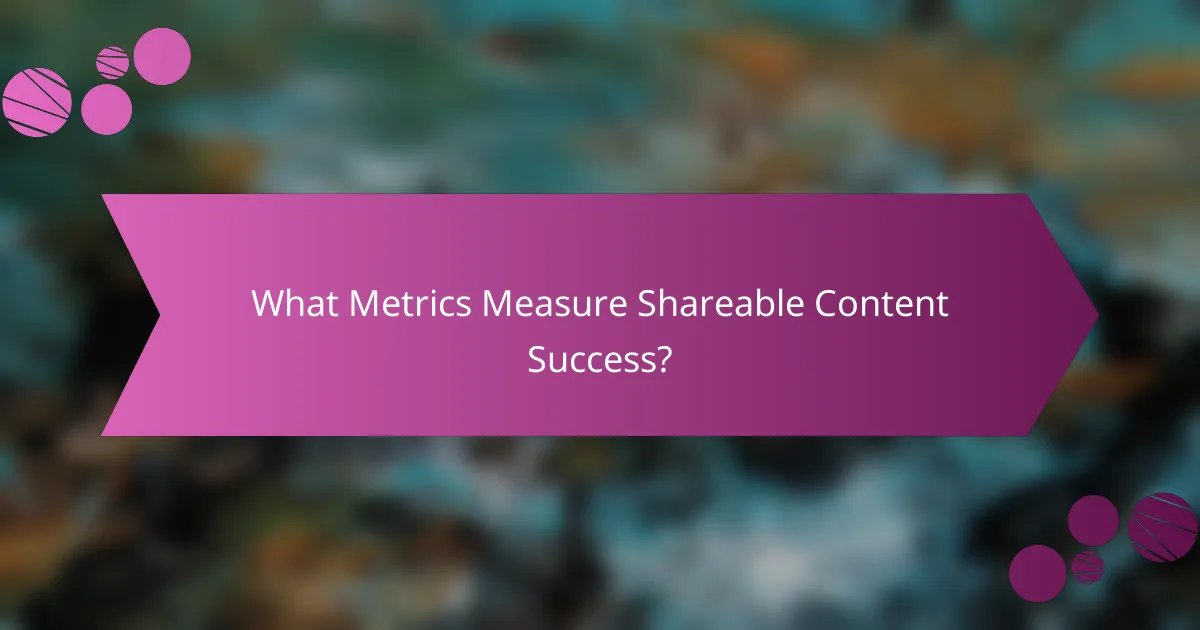 What Metrics Measure Shareable Content Success?